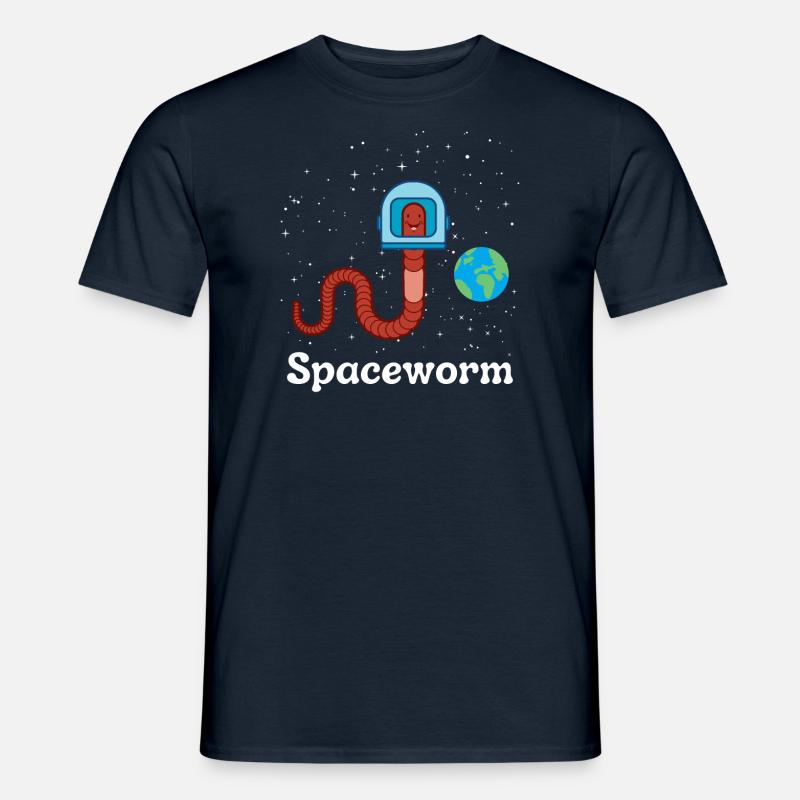 Spaceworm earthworm funny space - Men’s T-shirt - navy