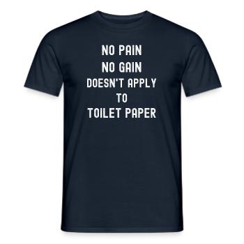 pas de douleur, pas de gain Papier toilette - T-shirt homme - marine - Devant - AI Model Male 178 light (178cm)