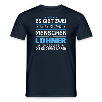 Cadeau Lohner - Deux types de... Concevoir - T-shirt homme - marine - Devant - AI Model Male 178 light (178cm)