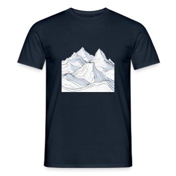 Great Waves of White Mountains - Men's T-Shirt - navy - Front - AI Model Male 178 light (178cm)