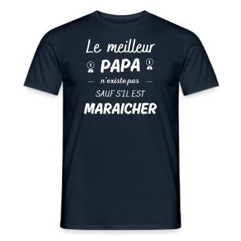 le meilleur papa n existe pas sauf si maraicher - T-shirt homme - marine - Devant - AI Model Male 178 light (178cm)