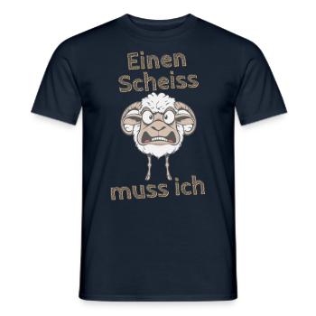 Wütendes Schaf Spruch einen Scheiss muss ich - Männer T-Shirt - Navy - Vorne - AI Model Male 178 light (178cm)