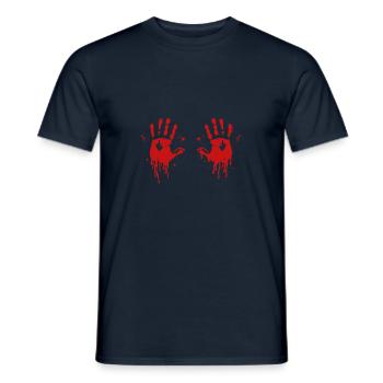 Halloween Outfit Bleeding Hands - Men's T-Shirt - navy - Front - AI Model Male 178 light (178cm)