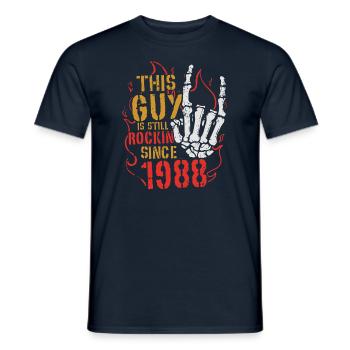 Ce mec est rock depuis l’anniversaire du millésime 1988 - T-shirt homme - marine - Devant - AI Model Male 178 light (178cm)