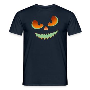 Halloween Pumpkin Pumpkin Face Face Costume - Men's T-Shirt - navy - Front - AI Model Male 178 light (178cm)