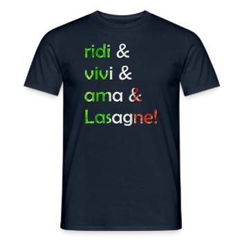 Ridi vivi ama lasagne - Männer T-Shirt - Navy - Vorne - AI Model Male 178 light (178cm)