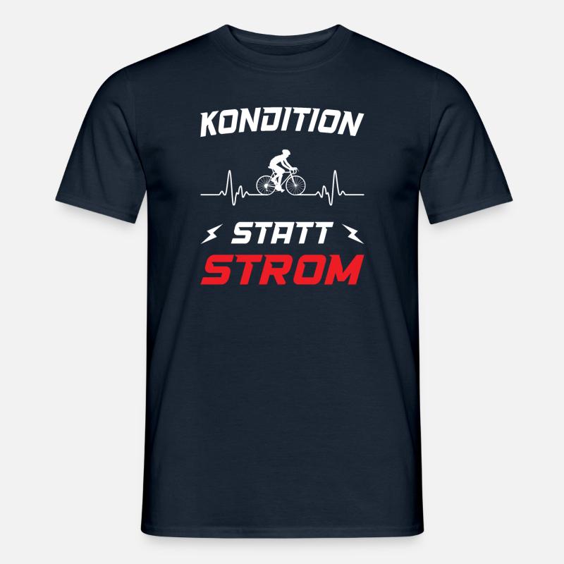 Kondition statt Strom Radfahrer Rennrad - Männer T-Shirt - Navy