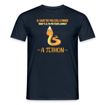 Lustiges Mathe-Geschenk Wie nennt man eine Schlange, die - Männer T-Shirt - Navy - Vorne - AI Model Male 178 light (178cm)