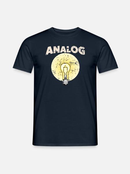 Analog ist super - Glühbirne - Männer T-Shirt - Navy