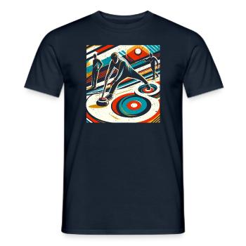 Curling Gift - Retro Vintage Design - Men's T-Shirt - navy - Front - AI Model Male 178 light (178cm)