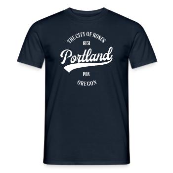 Portland - Männer T-Shirt - Navy - Vorne - AI Model Male 178 light (178cm)