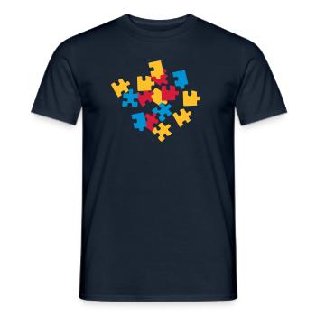 Puzzle - Men's T-Shirt - navy - Front - AI Model Male 178 light (178cm)