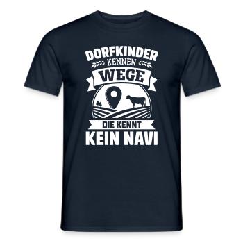 VILLAGE CHILDREN KNOW PATHS - Men's T-Shirt - navy - Front - AI Model Male 178 light (178cm)