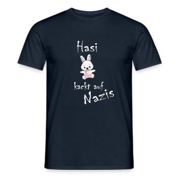 Hasi - Against Law - Proverb - Courageous - Gift - Men's T-Shirt - navy - Front - AI Model Male 178 light (178cm)