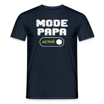 Mode papa activé - T-shirt homme - marine - Devant - AI Model Male 178 light (178cm)