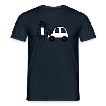 Strichmännchen Autowäsche - V2 - Männer T-Shirt - Navy - Vorne - AI Model Male 178 light (178cm)