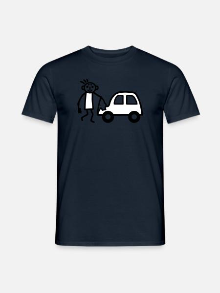 Strichmännchen Autowäsche - V2 - Männer T-Shirt - Navy