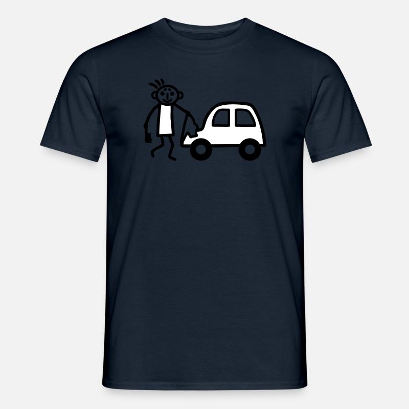 Strichmännchen Autowäsche - V2 - Männer T-Shirt - Navy