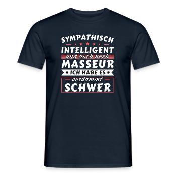 Sympathisch und intelligent - Masseur Edition - Männer T-Shirt - Navy - Vorne - AI Model Male 178 light (178cm)