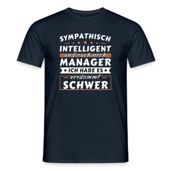 Sympathisch und intelligent - Manager Edition - Männer T-Shirt - Navy - Vorne - AI Model Male 178 light (178cm)