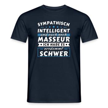 Sympathisch und intelligent - Masseur Edition - Männer T-Shirt - Navy - Vorne - AI Model Male 178 light (178cm)