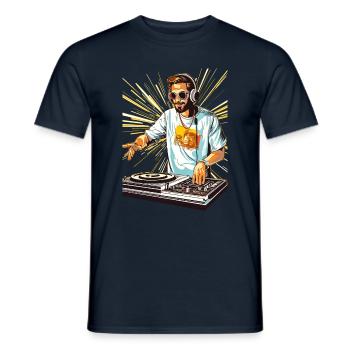 DJ Groove Man - Drop the Beat - Men's T-Shirt - navy - Front - AI Model Male 178 light (178cm)