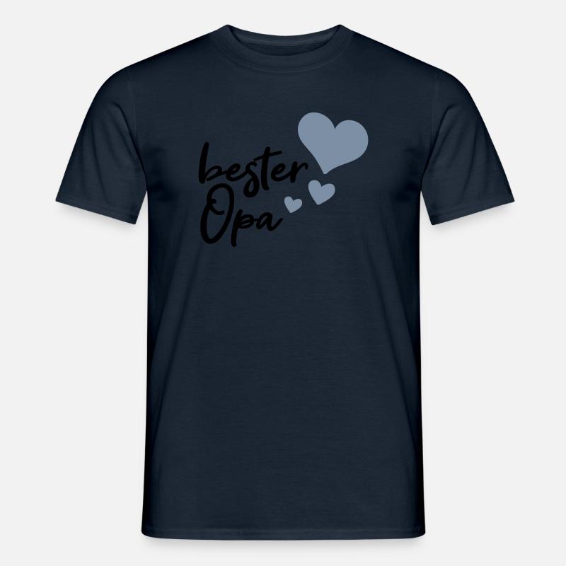 bester Opa mit Herz - Männer T-Shirt - Navy