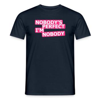 Nobody's Perfect, I'm Nobody - T-shirt homme - marine - Devant - AI Model Male 178 light (178cm)