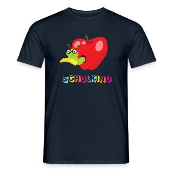 Netter Wurm der ein Buch liest - Männer T-Shirt - Navy - Vorne - AI Model Male 178 light (178cm)