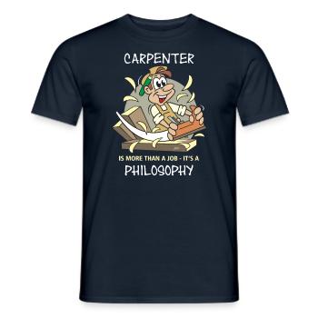 Dessin animé de charpentier drôle - Philosophie - T-shirt homme - marine - Devant - AI Model Male 178 light (178cm)