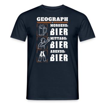 Mein Tagesablauf als Geograph - Männer T-Shirt - Navy - Vorne - AI Model Male 178 light (178cm)
