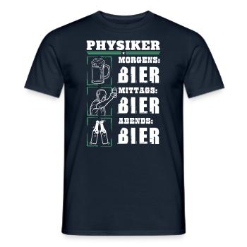 Mein Tagesablauf als Physiker - Männer T-Shirt - Navy - Vorne - AI Model Male 178 light (178cm)