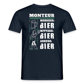 Ma routine quotidienne en tant qu’ajusteur - T-shirt homme - marine - Devant - AI Model Male 178 light (178cm)