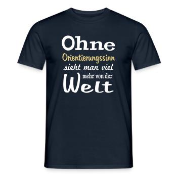 lustige Sprüche Urlaub Orientierungssinn Frauen - Männer T-Shirt - Navy - Vorne - AI Model Male 178 light (178cm)