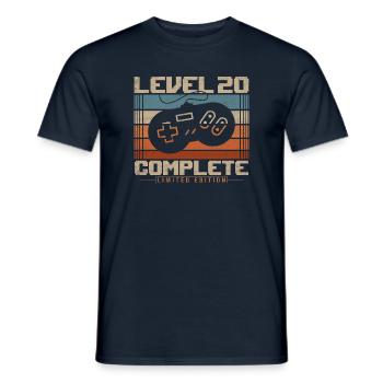 20 Geburtstag Geschenk Level 20 Complete - Männer T-Shirt - Navy - Vorne - AI Model Male 178 light (178cm)