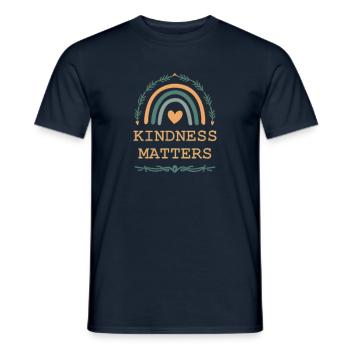 KINDNESS MATTERS - Men's T-Shirt - navy - Front - AI Model Male 178 light (178cm)