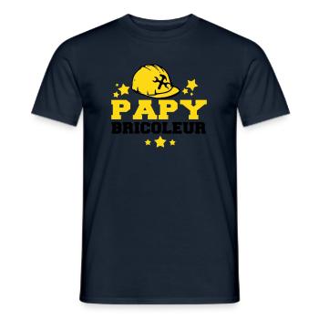 papy bricoleur - T-shirt homme - marine - Devant - AI Model Male 178 light (178cm)