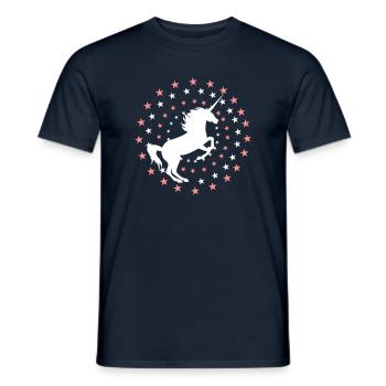 Einhorn - Männer T-Shirt - Navy - Vorne - AI Model Male 178 light (178cm)