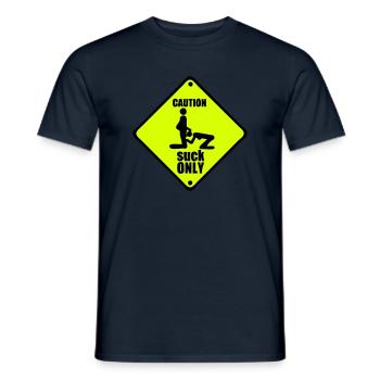 caution deposit only adult suck vorsicht - T-shirt homme - marine - Devant - AI Model Male 178 light (178cm)