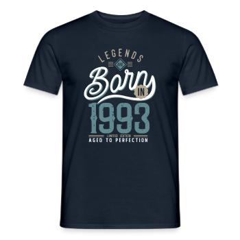 Anniversaire 28 ans born in 1993 cadeau 30 ans - T-shirt homme - marine - Devant - AI Model Male 178 light (178cm)