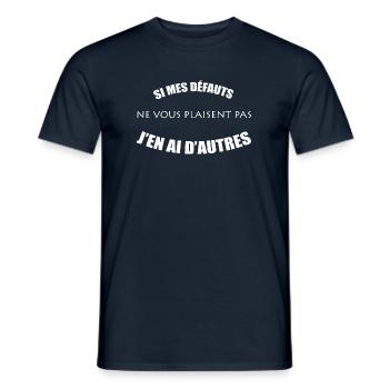 Humour défauts - T-shirt homme - marine - Devant - AI Model Male 178 light (178cm)