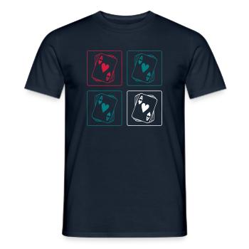 Poker Karten - Männer T-Shirt - Navy - Vorne - AI Model Male 178 light (178cm)