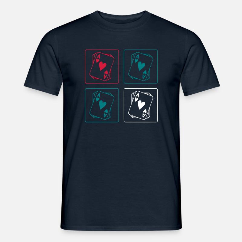 Poker kort - Mænd T-shirt - marineblå