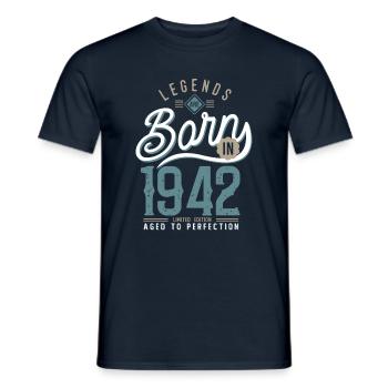 Legenden werden geboren 1942, 79. Geburtstag, 79 Jahre alt - Männer T-Shirt - Navy - Vorne - AI Model Male 178 light (178cm)