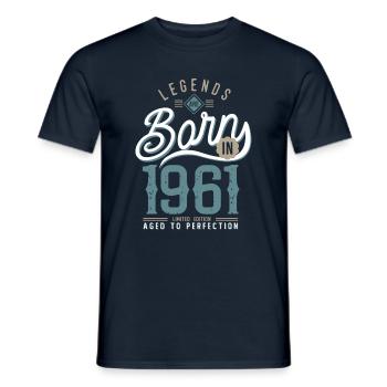 Legenden werden 1961 geboren Jubiläum 61 Jahre - Männer T-Shirt - Navy - Vorne - AI Model Male 178 light (178cm)