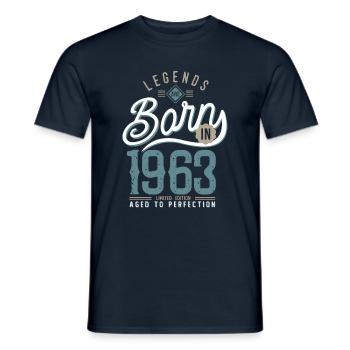 Legends are born in 1963 anniversary 59 years - Men's T-Shirt - navy - Front - AI Model Male 178 light (178cm)