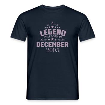 18th Birthday Legend December 2005 - Men's T-Shirt - navy - Front - AI Model Male 178 light (178cm)