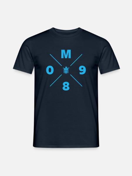 M 089 MÜNCHEN | MÖNCH | HELLBLAU - Männer T-Shirt - Navy