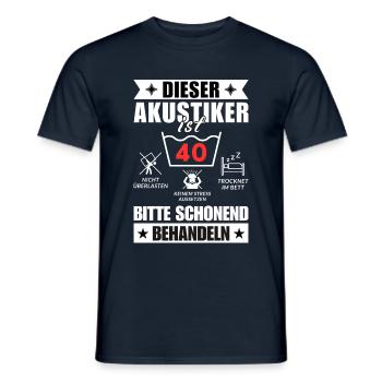 Dieser Akustiker ist 40. Schonend behandeln - Männer T-Shirt - Navy - Vorne - AI Model Male 178 light (178cm)
