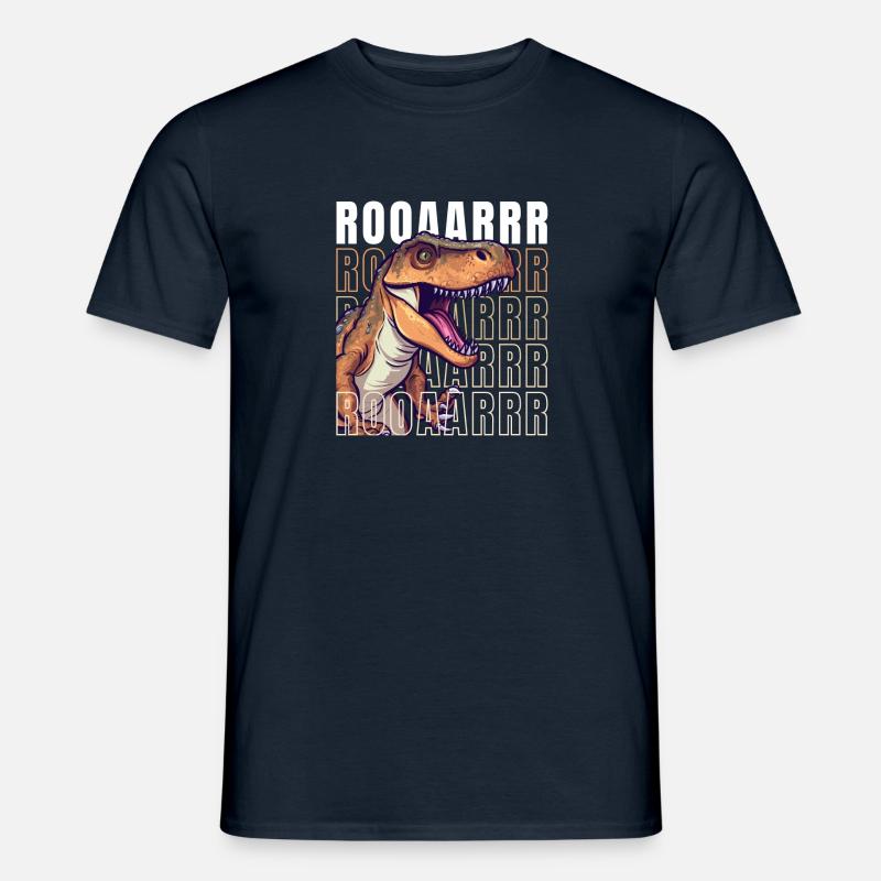 roaring T-Rex - Männer T-Shirt - Navy